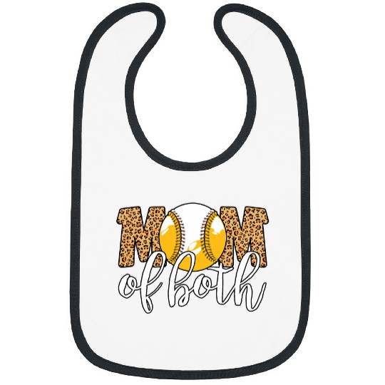 Mom Of Both Baseball Player Baseball Mom Baseball Softball Bibs