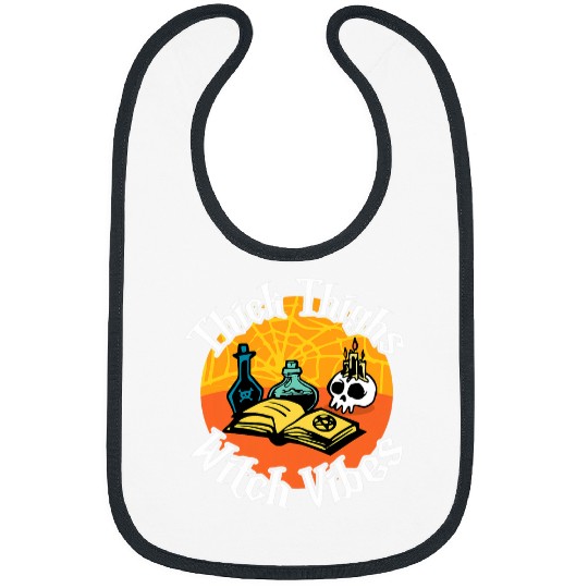 Book Fun Thick Thighs Witch Vibes Spell Book and Potions Bibs