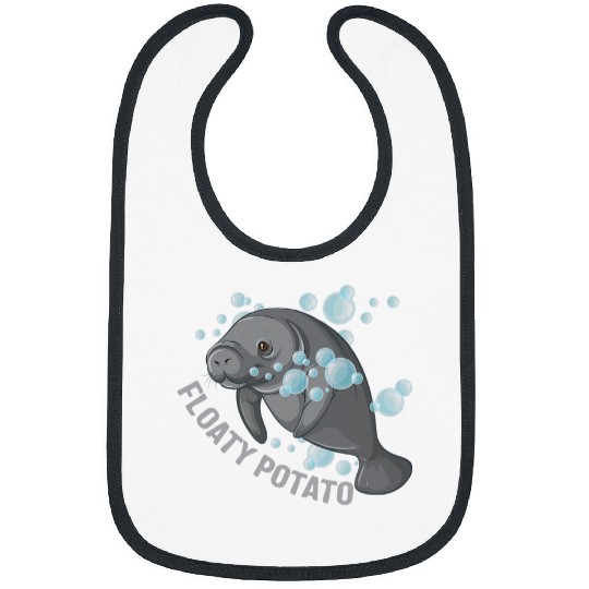Manatee Pet Floaty Potato Lover Chubby Mermaid Marine Life Sea A 8 Bibs