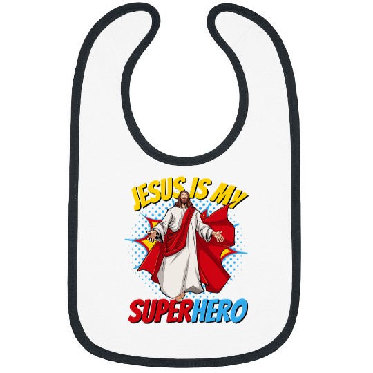 Book Fun Jesus Is My Superhero Powerful Christian Comic Book Hero Bibs