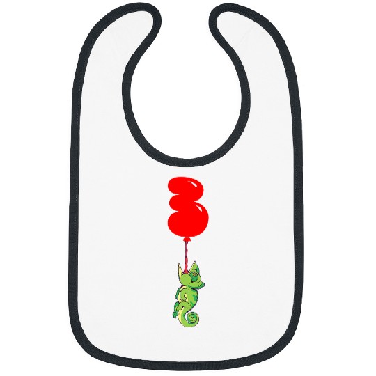 Chameleon Pet 3rd Birthday Kids Balloon Party Bibs