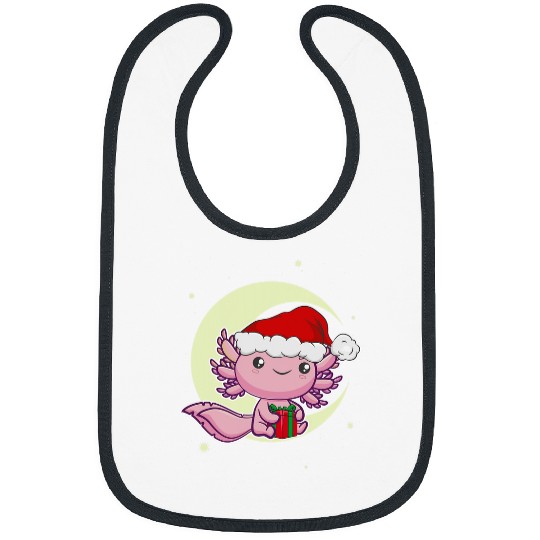 Axolotls Pet Pink Axolotls Kawaii White Christmas Eve Mexican Salamander Bibs