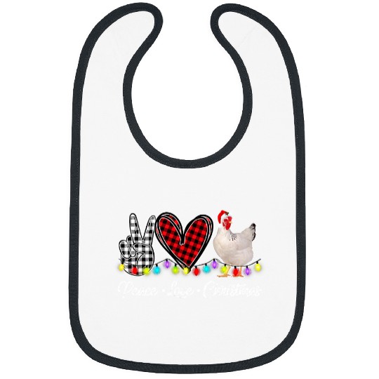 Chicken Pet Peace Love Christmas Chicken Matching Chicken Lights Pajama Bibs