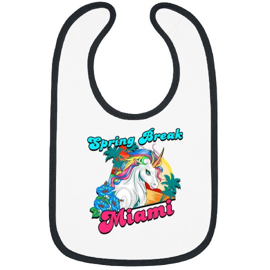 Unicorn Pet Princess Child Spring Break Miami School Trip Girl Bibs