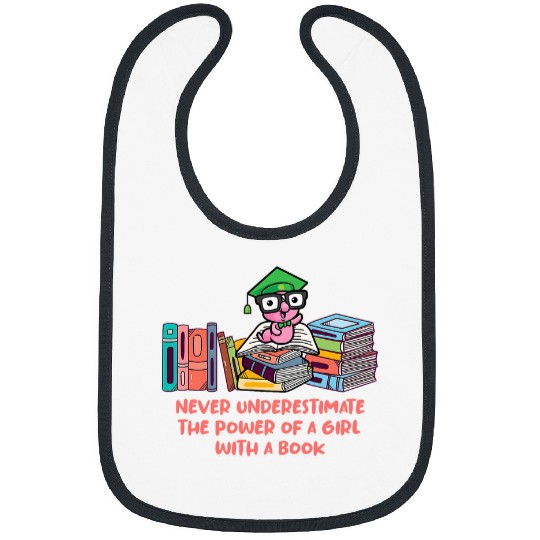 Book Fun The Power of a Girl with a Book Reading Funny Literature Bibs
