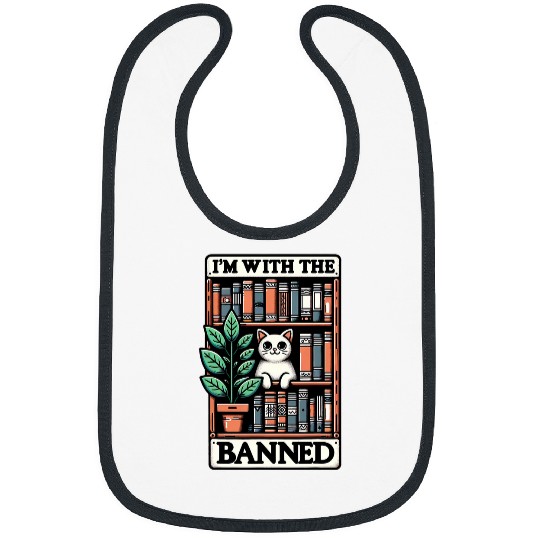 Book Fun Im With The Banned Book Lover Gifts Funny Librarian 10 Bibs