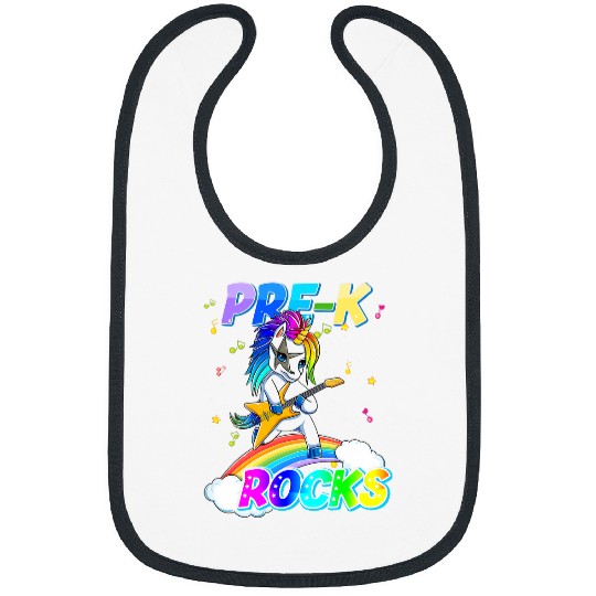 Unicorn Pet PreK Rocks Unicorn Rainbow Back To School Student Kids Bibs