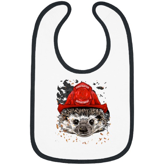 Hedgehog Pet Firefighter Hedgehogs Fires Department Fireman Animal Lover 27 Bibs