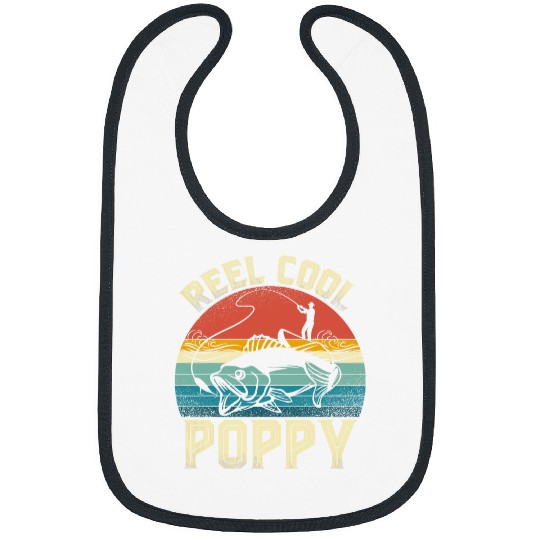 Fishing Fun Mens Funny Fathers Day vintages Fishing Reel Cool Poppy 02 Bibs