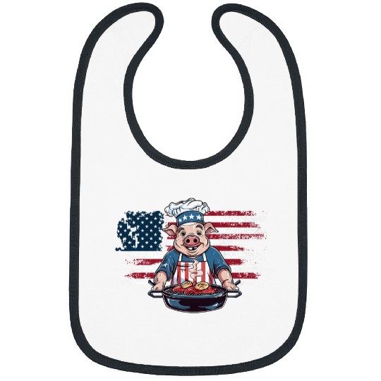 Pig Pet Funny 4th of July Pig Grilling BBQ Party Barbecue Pig Grill 03 Bibs