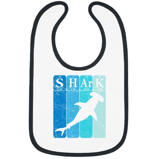 Shark Pet Hammerhead Shark Periodic Table Elements Retro Shark 3 Bibs