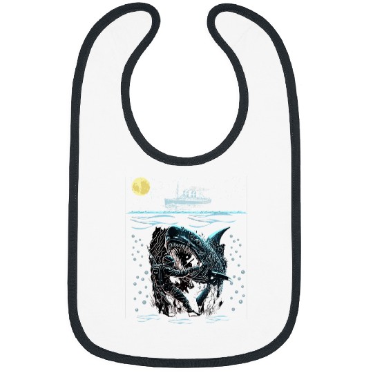 Shark Pet Graphic Tee Cool T For Men Shark Man Boat Moon Battle Bibs