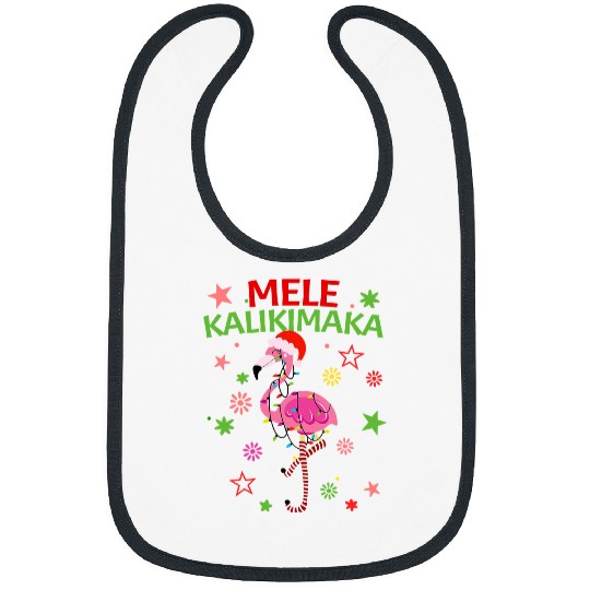Flamingo Pet Mele Kalikimaka Women Flamingo Christmas Hawaiian 51 Bibs