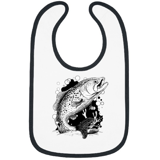 Fishing Fun Brook Trout Creative Gift for Fishermen Bibs