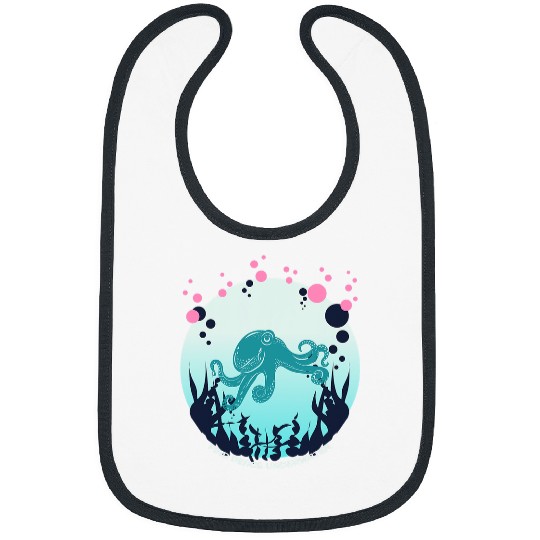 Octopus Pet Find Peace Underwater Octopus Future Marine Biologist Bibs