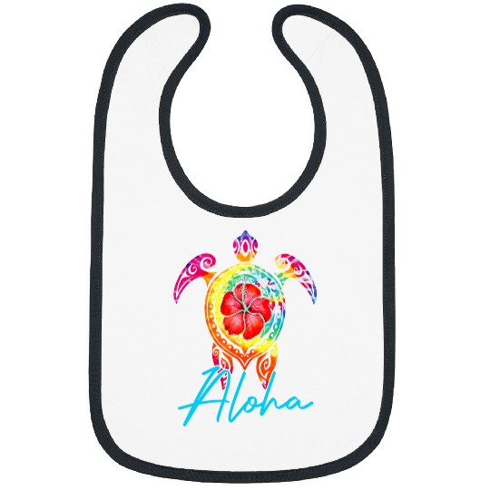 Turtle Pet Hawaiian Tie Dye Sea Turtle Aloha For Family Vacation Bibs