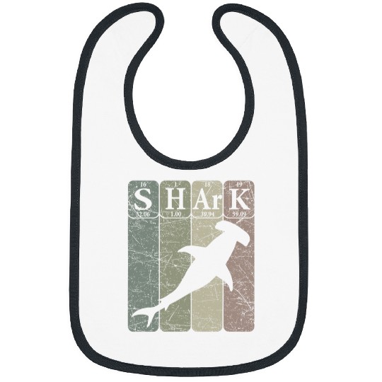 Shark Pet Hammerhead Shark Periodic Table Elements Retro Shark 2 Bibs
