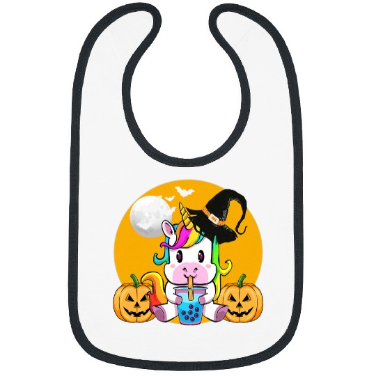 Unicorn Pet Boba Tea Bubble Tea Kawaii Unicorn Halloween Girls Bibs
