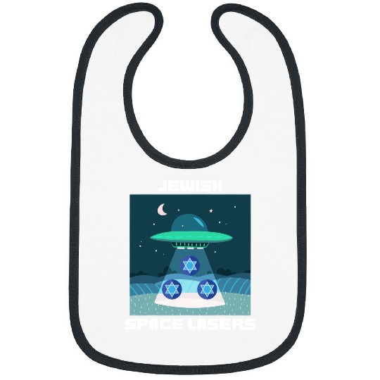 Aliens UFO Jewish Space Lasers UFO Flying Star of David Bibs