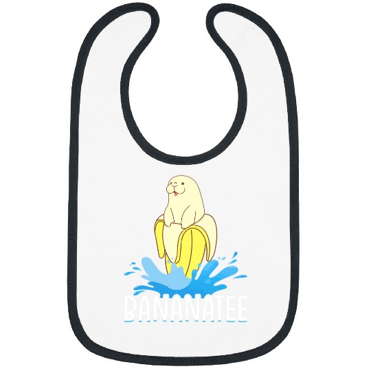 Manatee Pet Bananatee Manatee Banana Dugong Pun Funny Banana Sea Cows Bibs