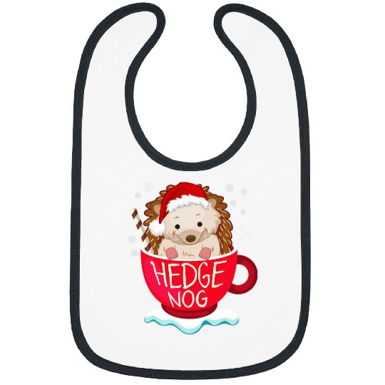 Hedgehog Pet Funny Eggnog Cute Santa Hat Hedgehogs Christmas Pajama Bibs