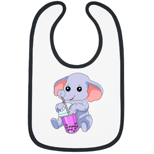 Elephant Mammal Cup Cute Kawaii Bubble Tea Lover Milk Tea Bibs