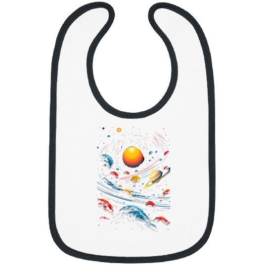 Colorful Galaxy Planet Solar System Universe UFOS Astronaut 21 Bibs