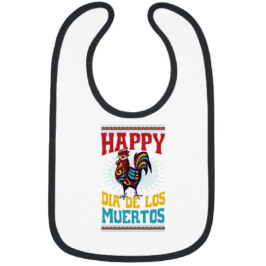 Chicken Pet Happy Dia De Los Muertos Chicken Rooster Bibs