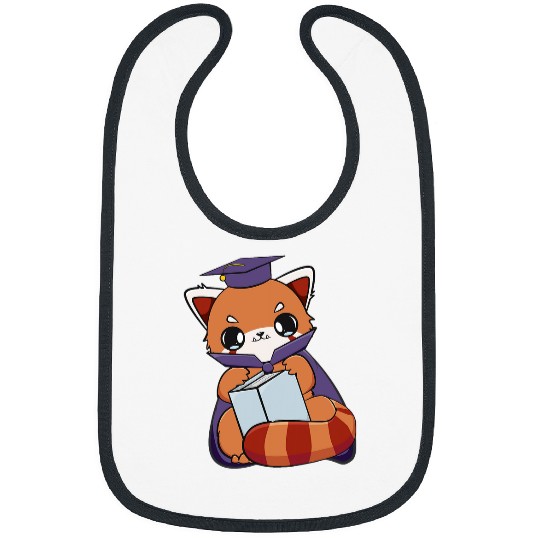 Book Fun Graduation Red Panda Read Book Lover Cute Anime Otaku Bibs