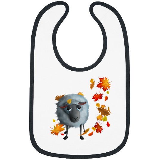 Sheep Pet Autumn Fall Maple Leaves Farmer Thanksgiving Day 3 Bibs