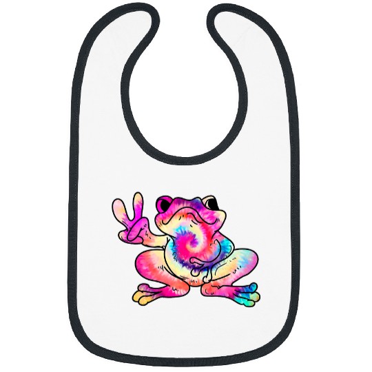 Frog Pet psychedelics Frog Toad Peace Trippy Animal Lover Bibs