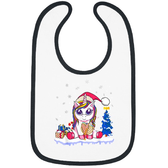 Unicorn Pet Happy Chrismukkah Menorah Unicorn Hanukkah Christmas Jewish Bibs