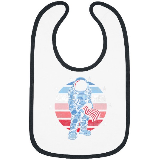 Astronaut Job American Flag Astronaut Red White Blue 4th of July Bibs