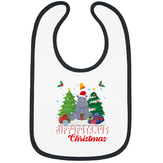 Hippo Pet I Want A Hippopotamus For Christmas xmass Hippo Pajamas 7 Bibs