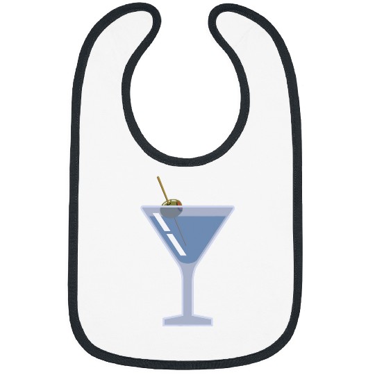 Martini Glass Green Olive Bartender Vodka Gin Cocktail Drink 23 Bibs