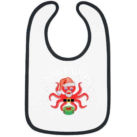 Octopus Pet Funny Santapus Octopus Tops Christmas Santa Clothes Kids Men Bibs