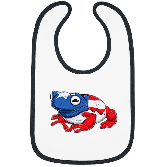 Frog Pet Puerto Rican Frog Puerto Rico Flag Pride Amphibians kids Men Bibs