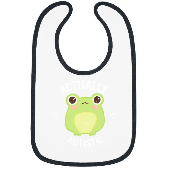 Autism Puzzle Frog Actually Autistic Cute and Kawaii Frog Neurodivergent Bibs