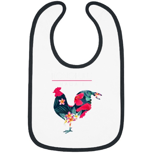 Chicken Pet Honolulu Hawaii Flower Hibiscus Chicken Lover Souvenir Bibs