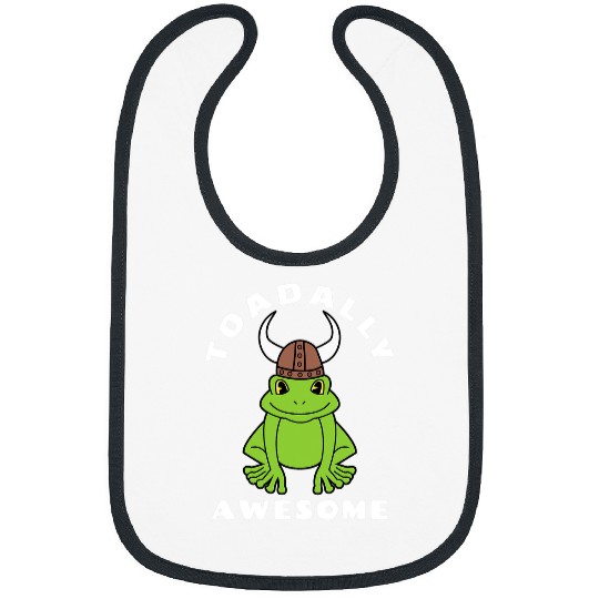 Frog Pet Retro Toad Frog Pun Toadally Awesome Viking Hat Bibs