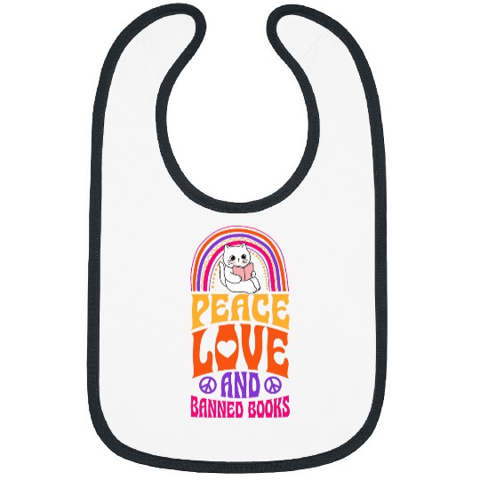 Book Fun Peace Love And Banned Books Bohemian Rainbow Hippie Bibs