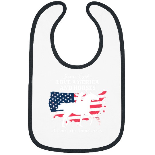 Horse Pet Women Some Girls Love America Horse Riding Equestrian Bibs
