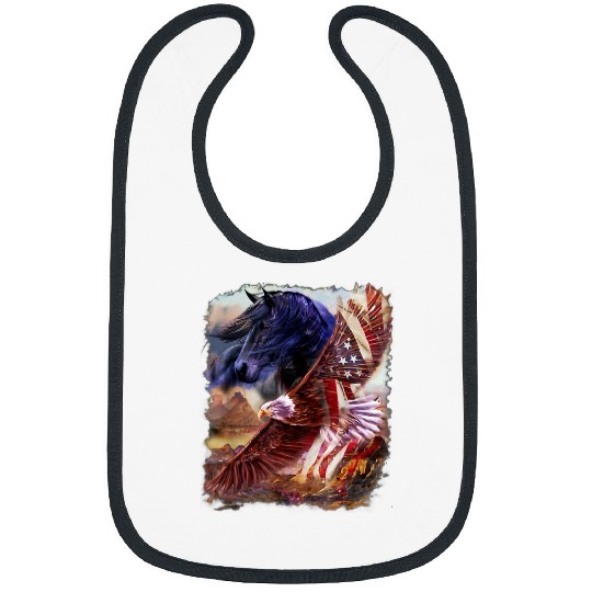 Horse Pet American Flag 4th July Independence Eagle 164 Bibs