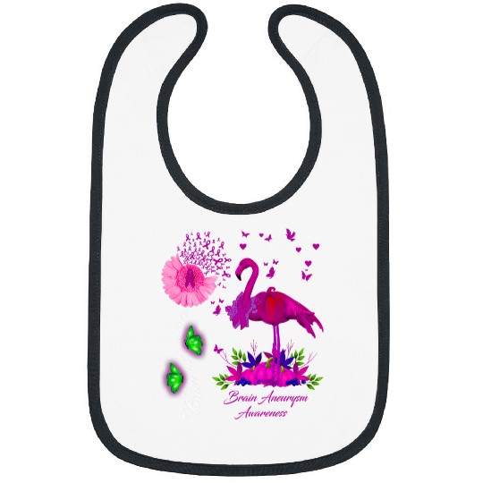Flamingo Pet Faith Hope Love Brain Aneurysm Awareness Bibs