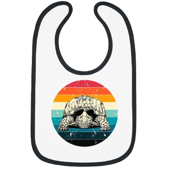 Turtle Pet Retro Vintage Eastern Box Turtle Sunglasses Animal Lovers Bibs