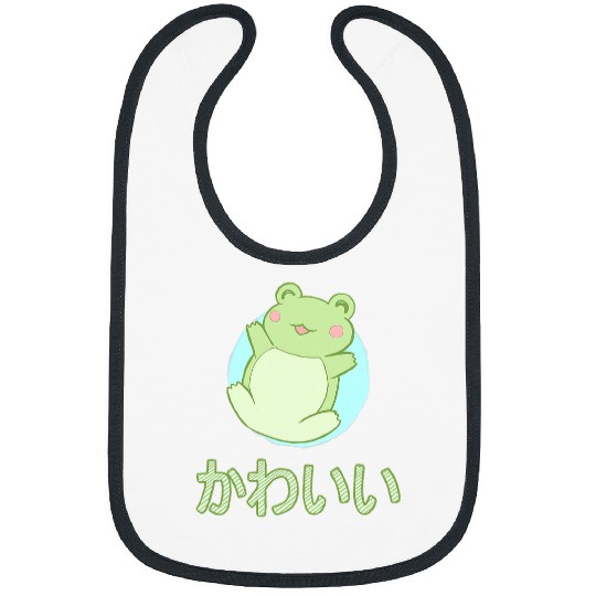 Frog Pet Japan Nippon Kawaii Otaku Lover Geek Frog Toad Green Tee 1 Bibs