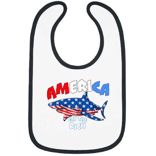 Shark Pet AMERICA EAT THE RICH SHARK ATTACH Bibs