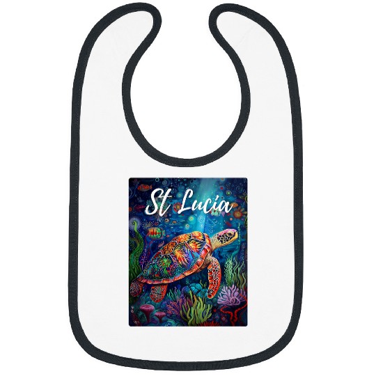 Turtle Pet Saint Lucia Tribal Sea Turtle Surfing Scuba Diving St Lucia Bibs