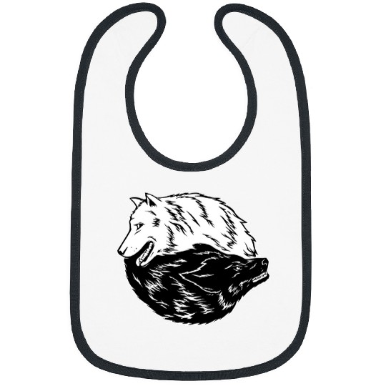 Coyote Mammal Ying Yang Wolves 2Spirit Animal 2Therian Bibs