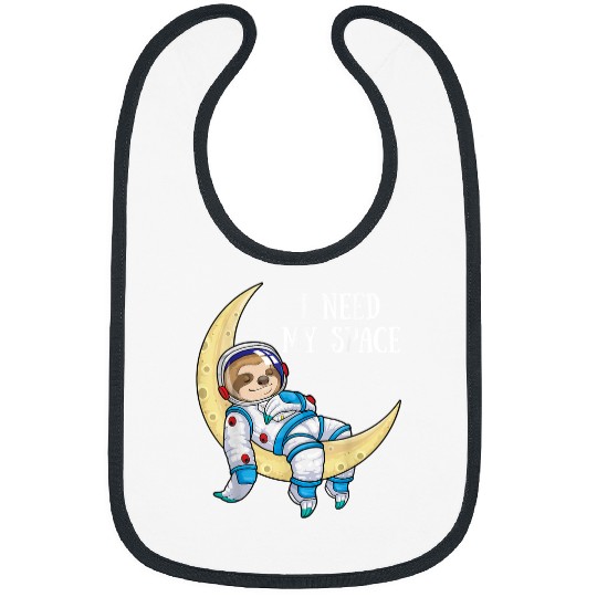 Sloth Pet Gift I Need Space Sloth Astronaut Moon Galaxy Outer Space Bibs
